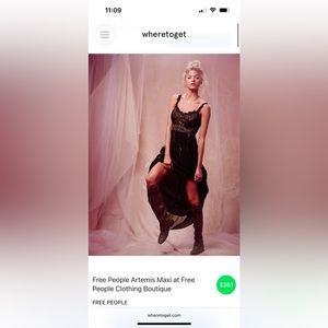 vintage free people black and gold artemis maxi dress size 2 perfect condition!